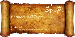 Szabad Péter névjegykártya