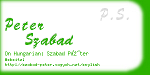 peter szabad business card